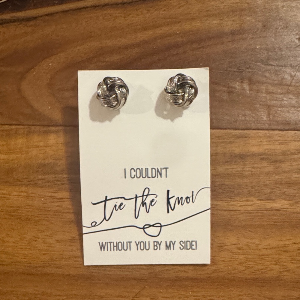 Silver Knot Stud Earrings